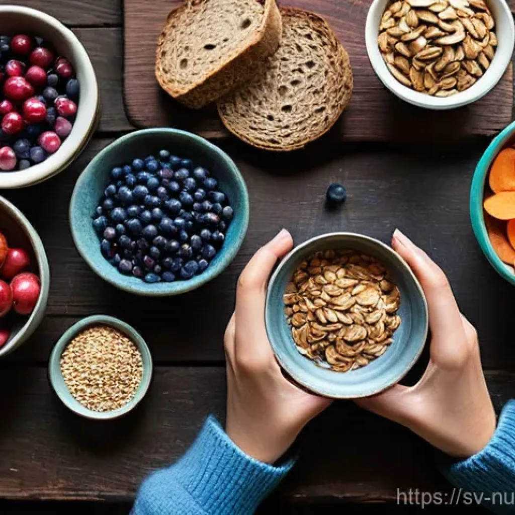 에너지 증진을 위한 고탄수화물 식사 - **Prompt for sustained energy through slow carbohydrates:**
    "A vibrant, inviting image showcasin...