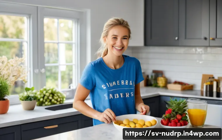 체내 에너지를 높이는 음식 섭취 팁 - **Prompt:** A bright and cheerful kitchen scene in a modern Swedish home. A young woman with blonde ...